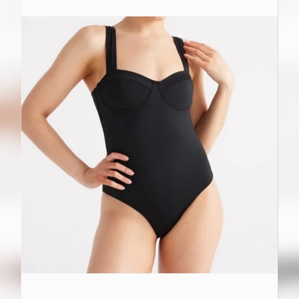 NWT Knix Balcony Cup One Piece Swimsuit black S